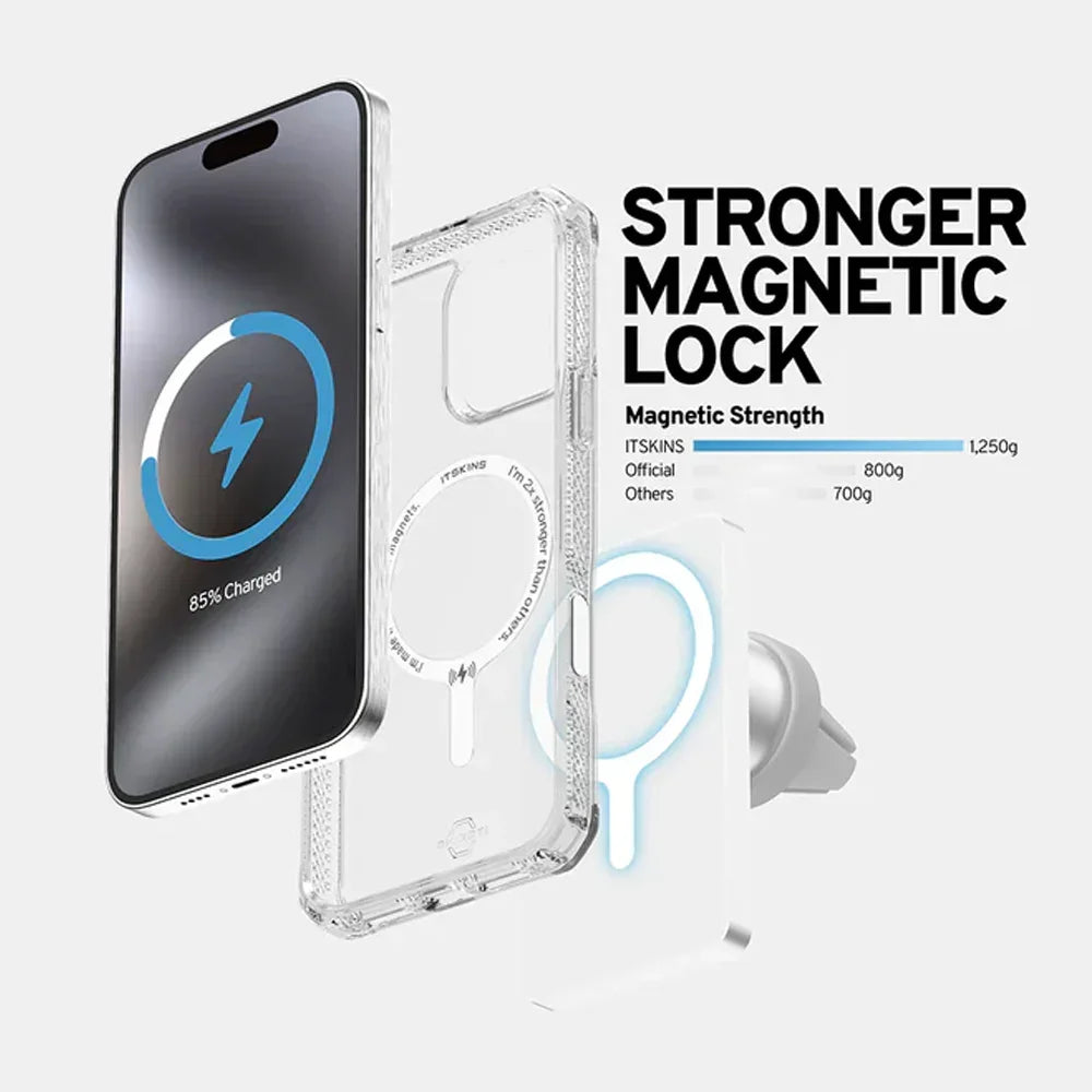iPhone 16 Pro Max Itskins Hybrid Clear Touch Magsafe Case - Transparent - Tashqila iPhone 16 Pro Max Itskins Hybrid Clear Touch Magsafe Case - Transparent - Tashqila